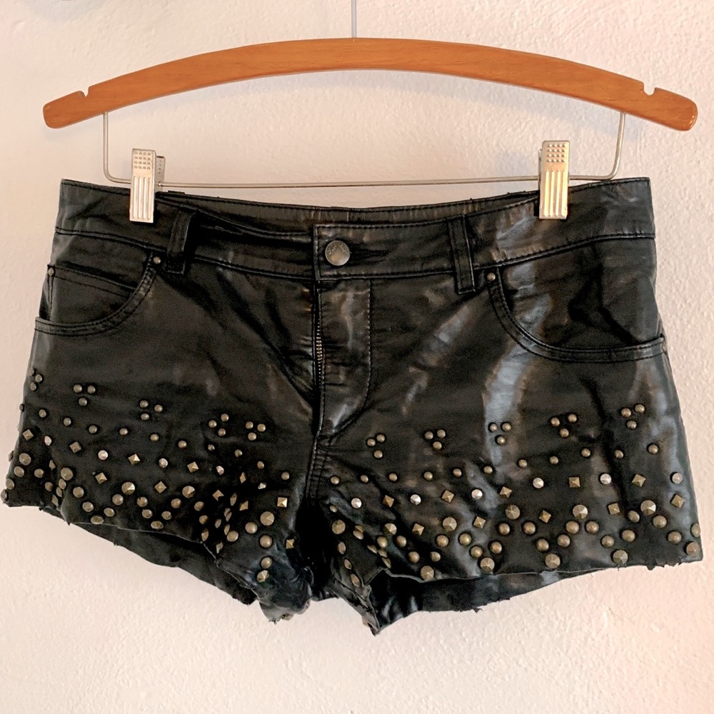 “Leather” Free People studded shorts